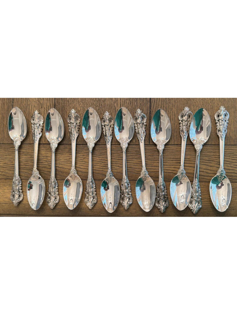 Godinger Baroque Silverplate Teapoons – Set of 12 - Excellent